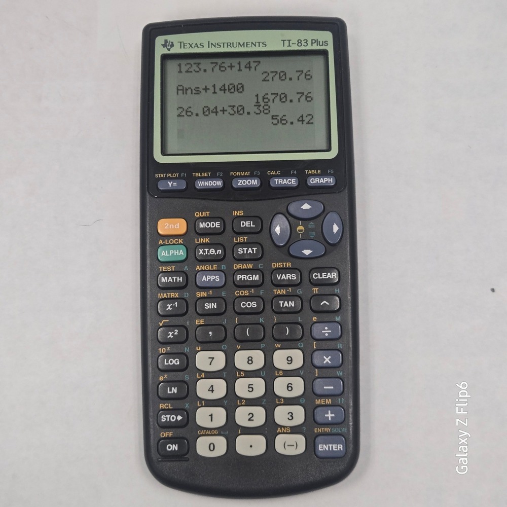 Texas Instruments TI-83 Plus Graphing Calculator Black with Slide Cover